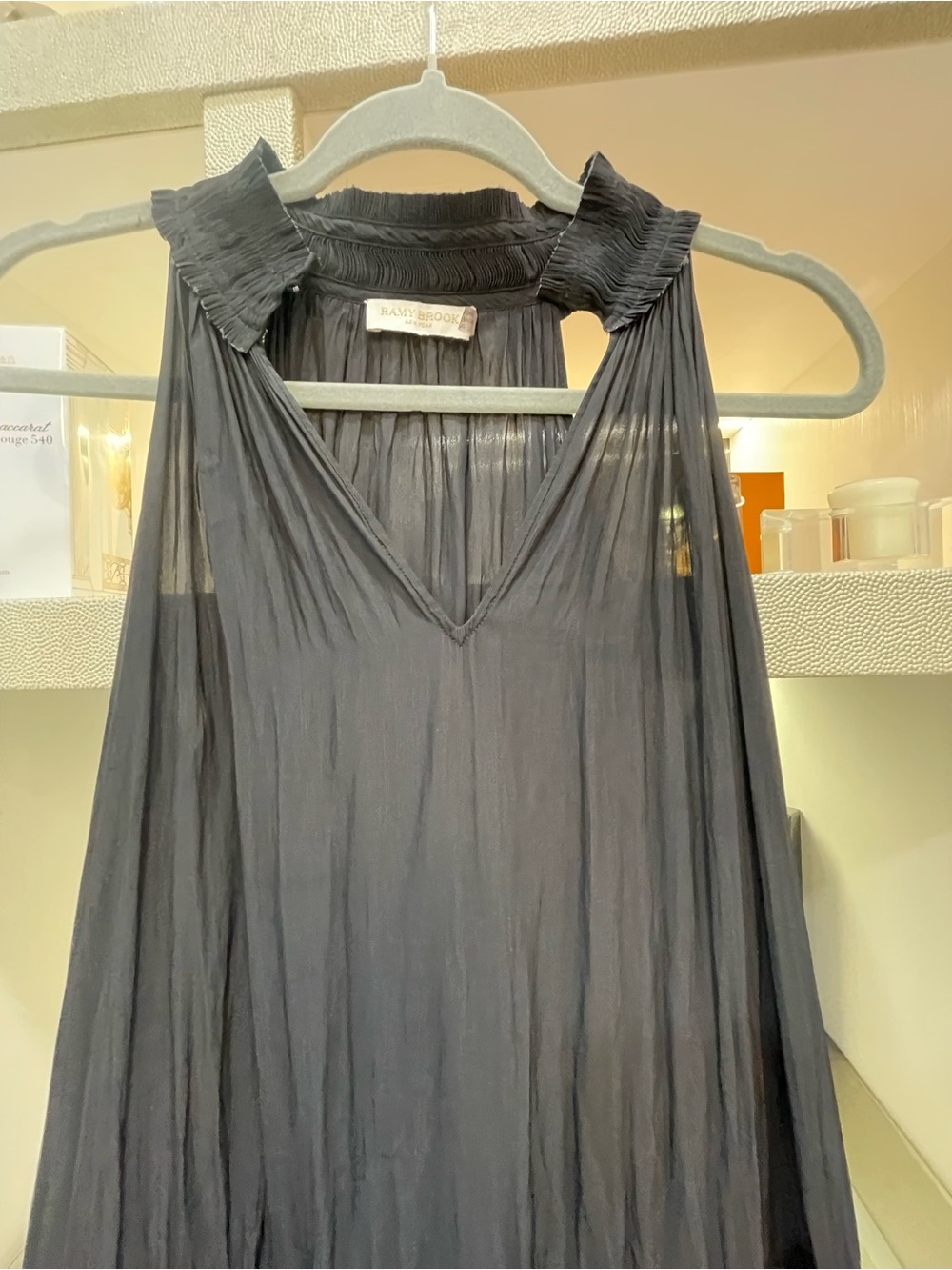 Ramy Brook Black Ruffled Tiered Mini Dress Size Large - Picture 5 of 7